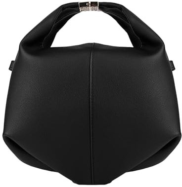 Polene Taschen für Damen, Knödeltasche, Polene Cyme Taschen, Luxus-Taschen für Damen, Kunstleder, modisch, luxuriöser Griff, Schwarz -, Medium