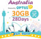 Prepaid eSIM-Karte Australien 28 Tage | Unbegrenzte Ortsgespräche und SMS in Australien | 30 GB Internetdaten + Guthaben für Auslandsgespräche 25 AU$ | Australien Optus Network (28 Tage)
