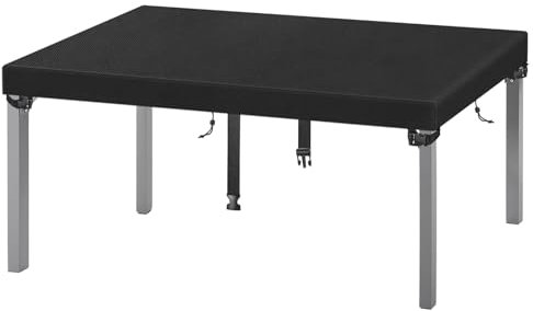 SIRUITON schwarzer Gartentisch Abdeckung, 220x100x15cm, 420D Oxford Stoff, Winddicht, Wasserabweisend, Gartenmöbel Abdeckung, Fitted, Outdoor- und Indoor-Gebrauch (Schwarz)