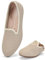 Puxowe Damen Ballerina Slip On Strick Kleid Flache Schuhe Pumps Bequem Ballerinas für Damen Runde Zehe 37 EU Camel