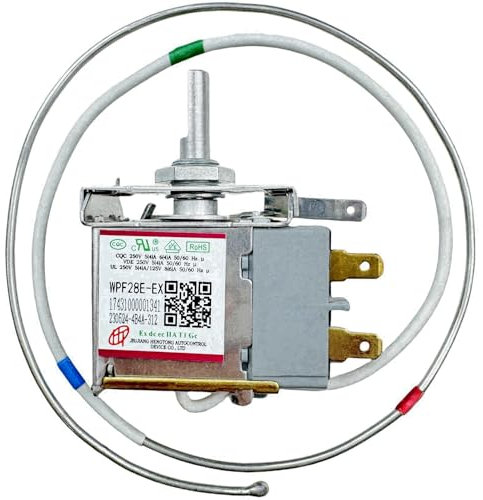 WPF28E-EX / 17431000001341 Temperature Control Thermostat, Refrigerator Thermostat, fit for Midea, Arctic King, Insignia Vissani Chest Freezer Replace WPFE28L-L, Temperature Control Thermostat
