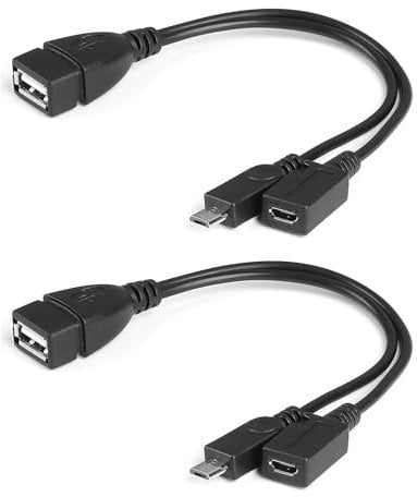 Jesiah USB-OTG-Kabel für Firestick 4K/4K Max/Lite/Cube/2. Generation, 2-in-1-Hochgeschwindigkeits-USB-Splitter-Adapter, kompatibel mit Samsung Android, 2 Stück