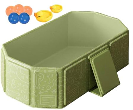 Yhsioaklo Faltbare Badewanne Baby, Kleinkindbad Wanne | Große faltbare Babypüste | Tragbares Duschbecken, umfasst 5 Bälle, 2 Enten, Wasserspielzeug für Kinder 0-8 Jahre, Mädchen