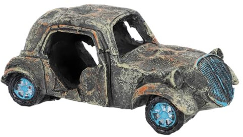 GRIRIW Aquarium Dekoration Auto-Wrack Ornament Hochwertigem Für Kreative Fischbecken-Gestaltung Rückzugsort Für Garnelen Und Fische