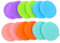 CONGARTENO 12pièces Couvercles Silicone Pour Pots De Yaourt Couvercles Ronds Pour Bouteilles Verre Adapte Aux Tasses De Lot Couleurs Pour Dîners Famille Et Pique-niques