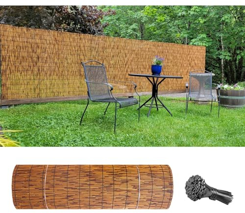 Générique Brise Vue Jardin 50 Cm A 160 Cm De Hauteur, Brise-Vue en Bambou, Occultant Canisse Clôture avec Attaches Zip, Brise Vue Balcon pour Jardin, Piscine, Arrière-Cour, Patio(50 * 500cm)