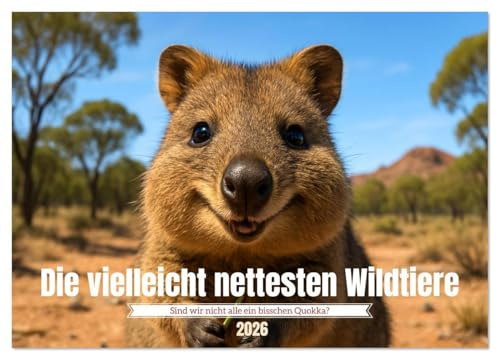 Die vielleicht nettesten Wildtiere (Wandkalender 2026 DIN A4 quer), CALVENDO Monatskalender: Quokkas zeigen, wie frech und freundlich Wildtiere sein ... für ein neugieriges Grinsen (CALVENDO Tiere)