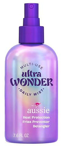 Aussie Ultra Wonder Daily Mist Lightweight Multi-Use Detangler, silicone-free, for All Hair Types and Curls, 7.6oz