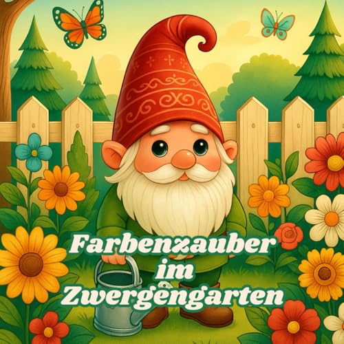 Farbenzauber im Zwergengarten: Ein liebevolles Ausmalbuch mit niedlichen Gartenzwergen und Naturmotiven für Kinder und Erwachsene