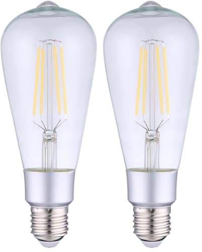 Shelly Vintage ST64 | WLAN betriebene Glühbirne mit Dimmfunktion und Stromüberwachung | Hausautomatisierung | iOS Android App | Alexa und Google Home kompatibel | Energieeffizient | Elegantes Design
