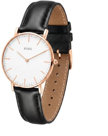 BUREI Uhr Damen Minimalistische Analog Quartz Armbanduhr Damen Klassische Edelstahl Damenuhr Geschenke für Frauen