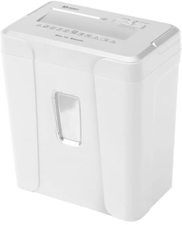 DWS-1212CD-WS Aktenvernichter, Kreuzschnitt 4x35mm, 12 Blatt Kapazität, Sicherheitsstufe P4, 21L Auffangbehälter, Auto-Funktion, Weiß