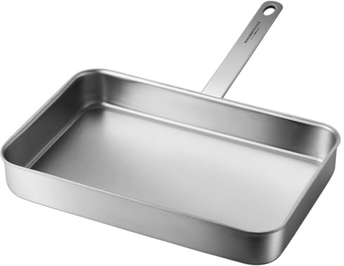 WAGENSTEIGER Core 5 Heritage Stainless Steel Fish Pan, Rectangular Frying Pan, Oven Safe, Natural Finish, Scratch-Resistant (Pan Only)