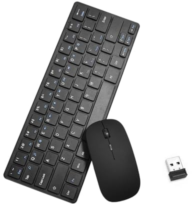 Générique Wireless Keyboard and Mouse - Mouse and Keyboard Combo | 2.4 GHz KeyboaRrd & MousEe Set | Silent Keystrokes | Full Size for Computer Desktop Or Laptop At Office & Home