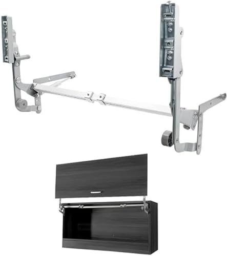 Soporte de elevación vertical para puertas de armario de cocina, bisagra de solapa neumática silenciosa con amortiguamiento, sistema de elevación para cocinas de 60-90 cm