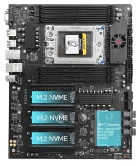 Compatible avec la Carte mère AMD H12D 8D avec Module BMC prenant en Charge Le processeur AMD EPYC 7002 série 7003, mémoire à 8 canaux, Double réseau 2,5 G.
