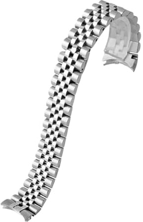 CIEMJSYNF Edelstahl-Uhrenarmband 13 17 20 21 mm, kompatibel mit Rolex-Armband, kompatibel mit Jubilee-Armband mit gebogener Endfaltschließe