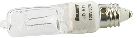 Bulbrite Q50CL/MC 120-Volt Halogen JD Type Mini-Candelabra E11 Bulb, 50-Watt