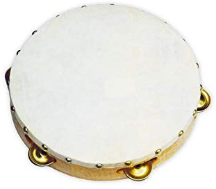 Guirca Leder und Holz Tamburin für Zigeuner verschleiern 22 cm