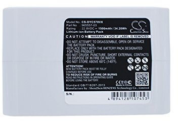 Cameron Sino 1500mAh / 34.20Wh Replacement Battery for Dyson DC34 Animal