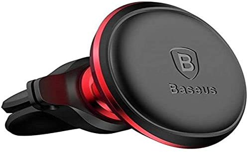 Baseus Magnetic Air Vent Car Mount Holder with Cable Clip (Red/Black)