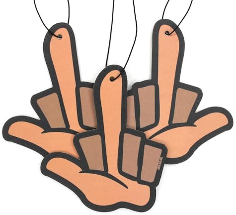 3x Auto Duftbaum Mittelfinger Stinkefinger fuck off Duft Lufterfrischer Autoduft lustiger Aroma Innenraumduft Duftspender