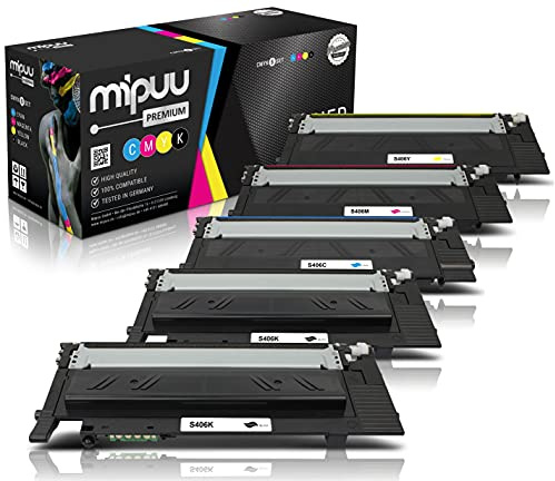 Mipuu Toner kompatibel mit Samsung CLT-P406C (Schwarz, Cyan, Magenta, Gelb, 5er-Pack) für CLP-360 CLP-365 CLX-3305 CLX-3300 CLX-3305fn CLX-3305fw CLX-3305w Xpress C460w C460fw