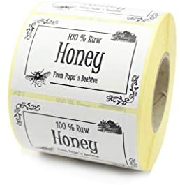 Label Metrics - Personalised Honey Jar/Pot Labels. Permanent Adhesive. 75mm x 50mm. (250 Labels)
