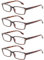Kerecsen 4-Pack Rectangular Retro Style Men Reading Glasses Spring Hinges Comfortable Readers (+3.50, 4 Pack Tortoise)