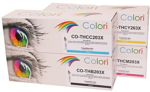 Colori Set 4X Alternativ Toner für HP 203X CF540X-CF543X KCMY für HP Laserjet Pro M254 M254dw M254nw MFP M280Pro M280nw M281 M281fdn M281fdw