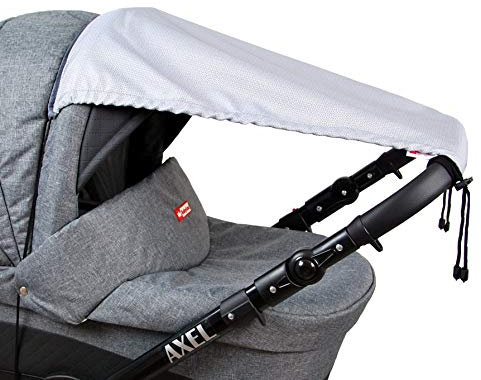 BABYLUX Sonnenschutz SONNENSEGEL für Kinderwagen Buggy UV Schütz (60. Silver Lux)