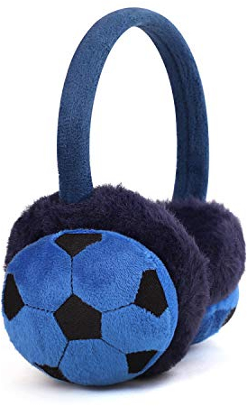 Kinder Ohrenschützer Winer Warm Ohrenwärmer Fußball Muster Earmuffs Plüsch Ohrenschützer für Mädchen und Jungen