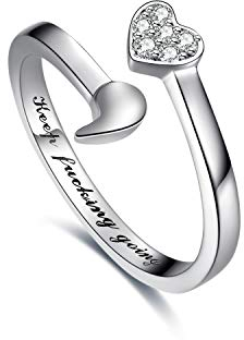 925 Sterling Silber Ring Weitergehen Ring Geschenke für Frauen (57 (18.1))