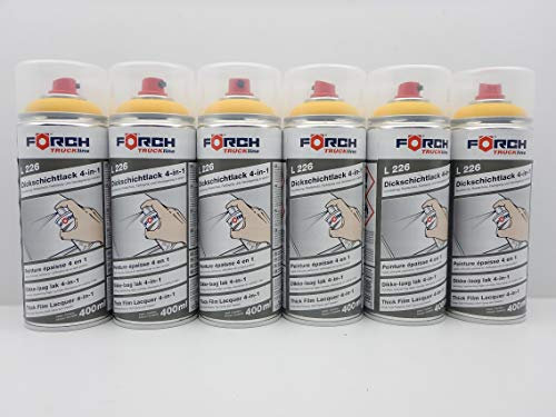 FORCH 4 in 1 Komatsu Natur GELB BAUMASCHINE DICKSCHICHTLACK Lack Spray SPRAYDOSE 400ML (6)