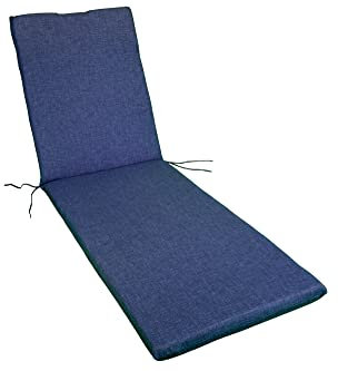 GHIOCUSCINI | Cuscino per Lettino Prendisole, COLORE BLU in Tessuto Cotone/Poliestere, Sfoderabile, 73 + 110 x 57 cm, Alto 6 cm, Made in Italy