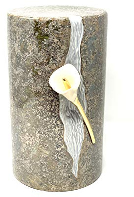 Aesthetic Urns Lily Statue Sand Ceramic Cremation Urn for Ashes Unique Memorial Large Urn for Ashes Adult Urn