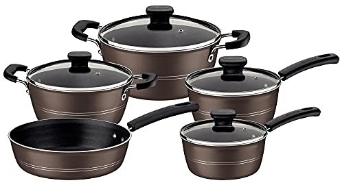 Tramontina Juego de utensilios de cocina Sicilia antiadherente con revestimiento Starflon excelente 5 veces más resistente (marrón)