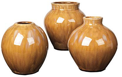 broste Copenhagen 14463241 Ingrid Vase S Set 3tlg. Keramik Apple Cinnamon