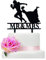 Jimhamhug Gift Boxed Funny Football Couple Wedding Cake Topper, Black Acrylic Mr & Mrs Football Couple Cake Topper for Wedding/Bridal Shower/Engagement Party Decorations
