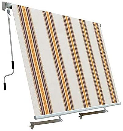 Gruppo Maruccia Tenda da Sole a Caduta con Bracci per balconi 2,45 x 2,45 Metri Rigata Beige