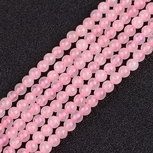 GEM-Inside 95pcs 4mm Rose Quartz Gemstone Loose Beads Natural 4mm Round Energy Stone Power Beads for Jewelry Making Adult 15