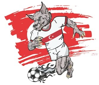 Turkey 2021 Fußball Türkei Wolf mit Flagge