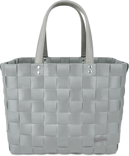 normani Einkaufstasche/Tragetasche mit Henkel - Einkaufskorb aus Kunststoff - Großer Damen Shopper robust und langlebig - 20 Liter Volumen Farbe Hellgrau