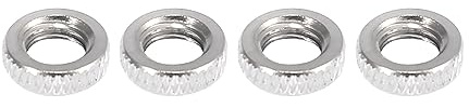 X AUTOHAUX 4pcs Silver Tone French Type Valve Air Inflator Adapter Nut Washer for Bike Tire Valve