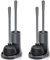 uptronic WC-Kolben und Bürste, Schüsselbürste und robuster WC-Kolben-Set mit Halterung, 2-in-1 Badezimmer-Reinigungskombination mit modernem Caddy-Ständer (grau)