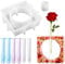 Woohome Blumenvase Silikonform Silikonformen Epoxidharz Pflanzgefäß Gießformen Vase Resin Form mit 6 Stück Acryl Reagenzgläser für Hydrokulturpflanzen, Heim Büro Dekor, Quadrat