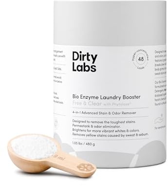 Dirty Labs Duftfrei | BioEnzymWäschebooster | 48 Waschladungen (0,5 kg) | Hyperkonzentriert | Hocheffiziente und StandardMaschinenwäsche | Ungiftig, biologisch abbaubar | Enzyme Booster zur