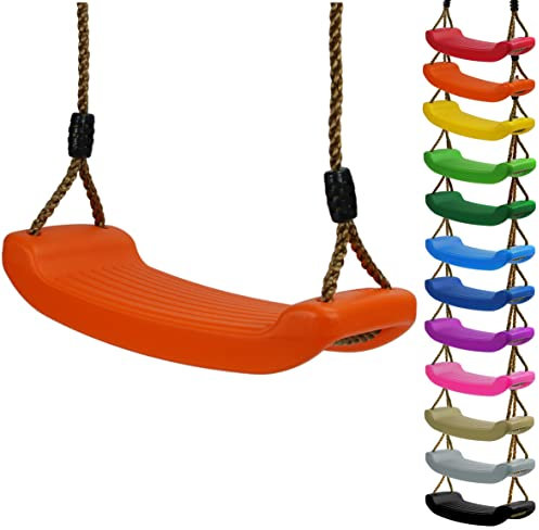 Kinderschaukel Brettschaukel stabil Schaukelsitz aus Kunststoff für Spielturm (Orange)