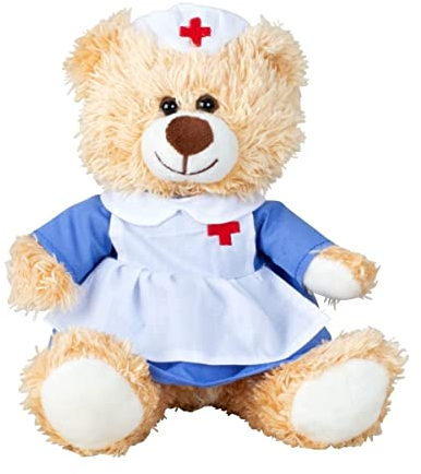 Teddybär klein 17cm Gute Besserung Geschenke Krankenschwester Bär Kuscheltier Glücksbringer für Kinder Schutzengel Stofftier Sorgenfresser Teddy Bear Plüschtier Get Well Soon Gift Krankenhaus