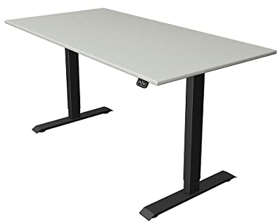 Certeo Schreibtisch Move.1 | Elektrisch höhenverstellbar | Gestell Anthrazit | HxBxT 740-1230 x 1600 x 800 mm | Lichtgrau | Sitz- und Stehtisch Bürotisch Arbeitstisch